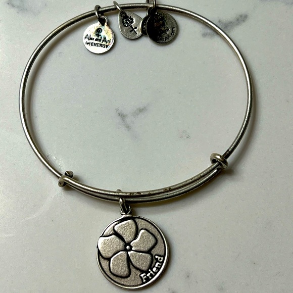 Alex and Ani Friend Clover Silver Bracelet - Picture 1 of 1